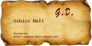 Gibicz Deli névjegykártya